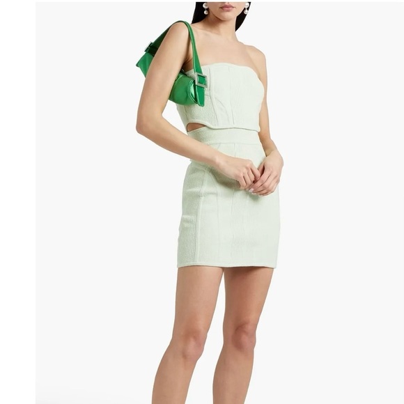Herve Leger Strapless Ribbed Organic Cotton Blend Boucle‎ - Picture 1 of 6
